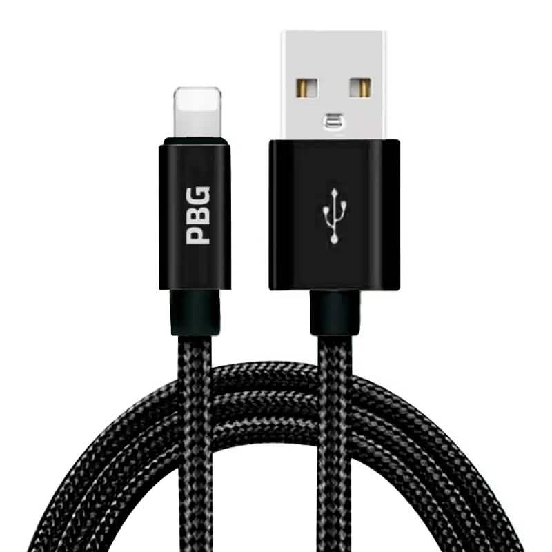 PBG XL 10Ft. Lightning Cable's Nylon Woven Protection Mobile Accessories Black - DailySale