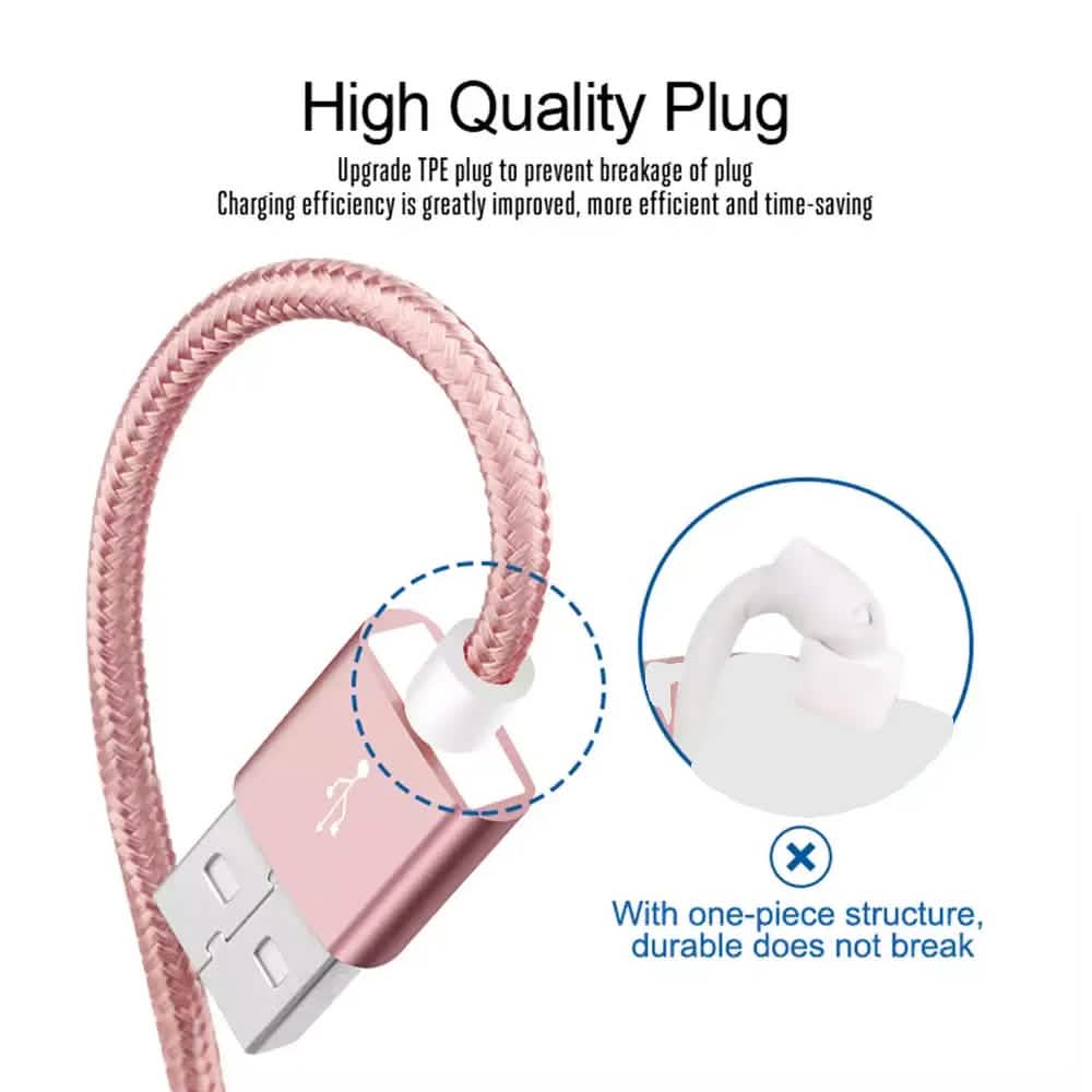 PBG XL 10Ft. Lightning Cable's Nylon Woven Protection Mobile Accessories - DailySale