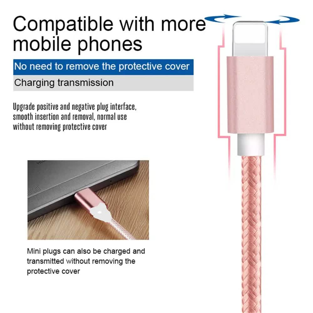 PBG XL 10Ft. Lightning Cable's Nylon Woven Protection Mobile Accessories - DailySale