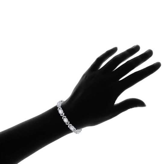 Peermont 18K White Gold Plated Fire Opal Butterfly Tennis Bracelet Jewelry - DailySale