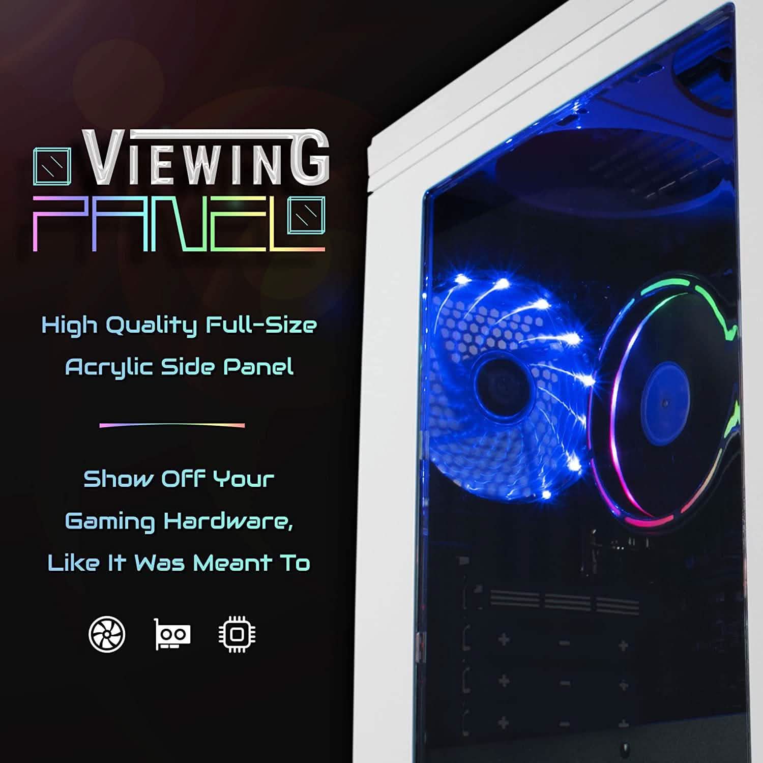 Periphio Ecto Gaming PC Desktop Computer Tower 16GB RAM 120GB SSD + 500GB HDD Desktops - DailySale