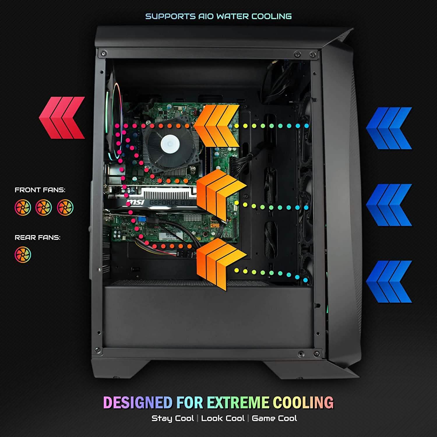 Periphio Hydra Gaming PC Tower Desktop Computer Desktops - DailySale