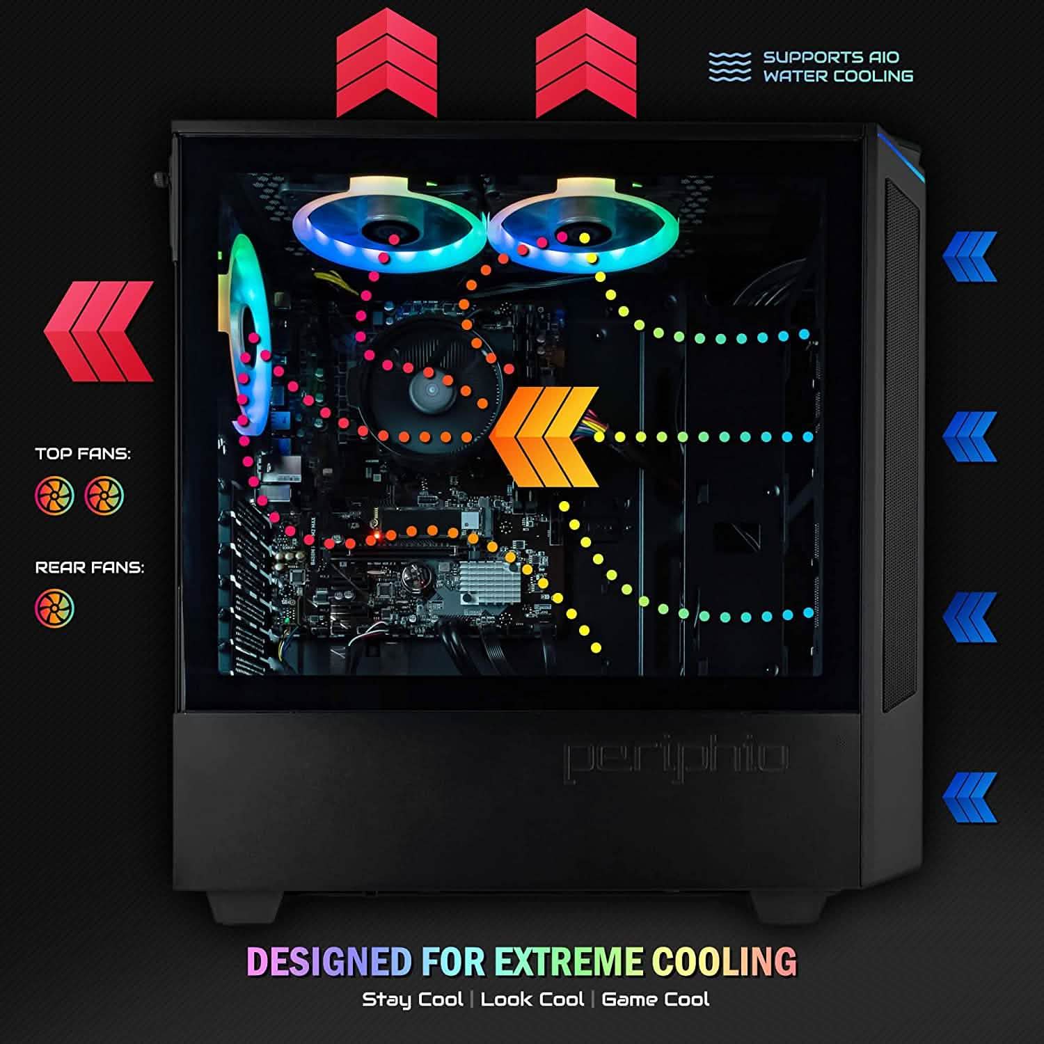 Periphio Reaper Gaming PC Computer 16GB DDR4 RAM 240GB SSD + 1TB HDD Desktops - DailySale
