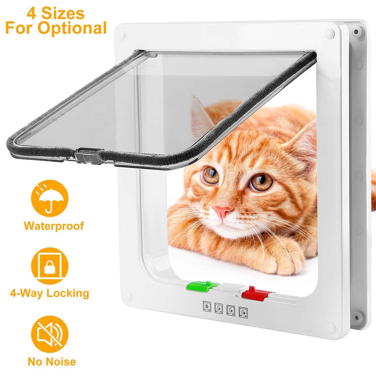 Pet 4 Way Locking Quiet Flap Door Pet Supplies - DailySale