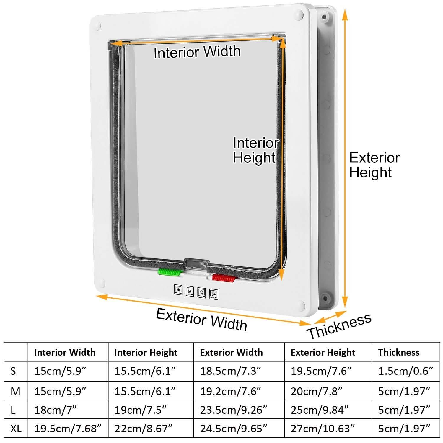 Pet 4 Way Locking Quiet Flap Door Pet Supplies - DailySale