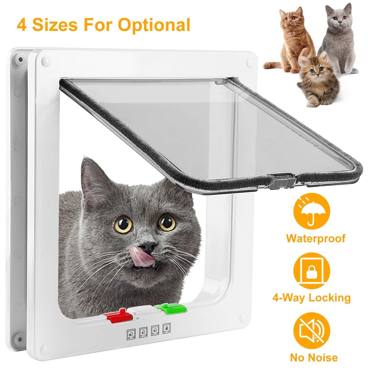 Pet 4 Way Locking Quiet Flap Door Pet Supplies - DailySale