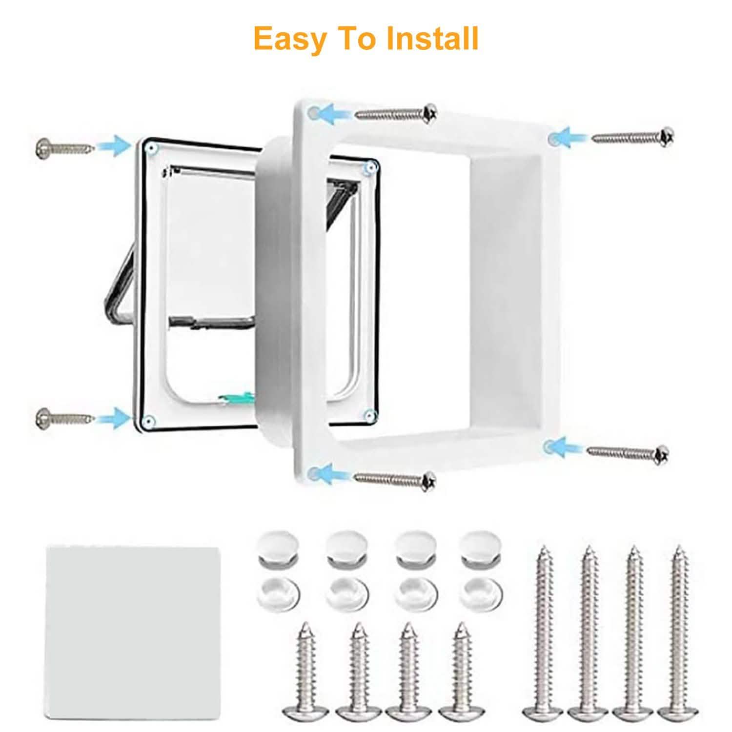 Pet 4 Way Locking Quiet Flap Door Pet Supplies - DailySale