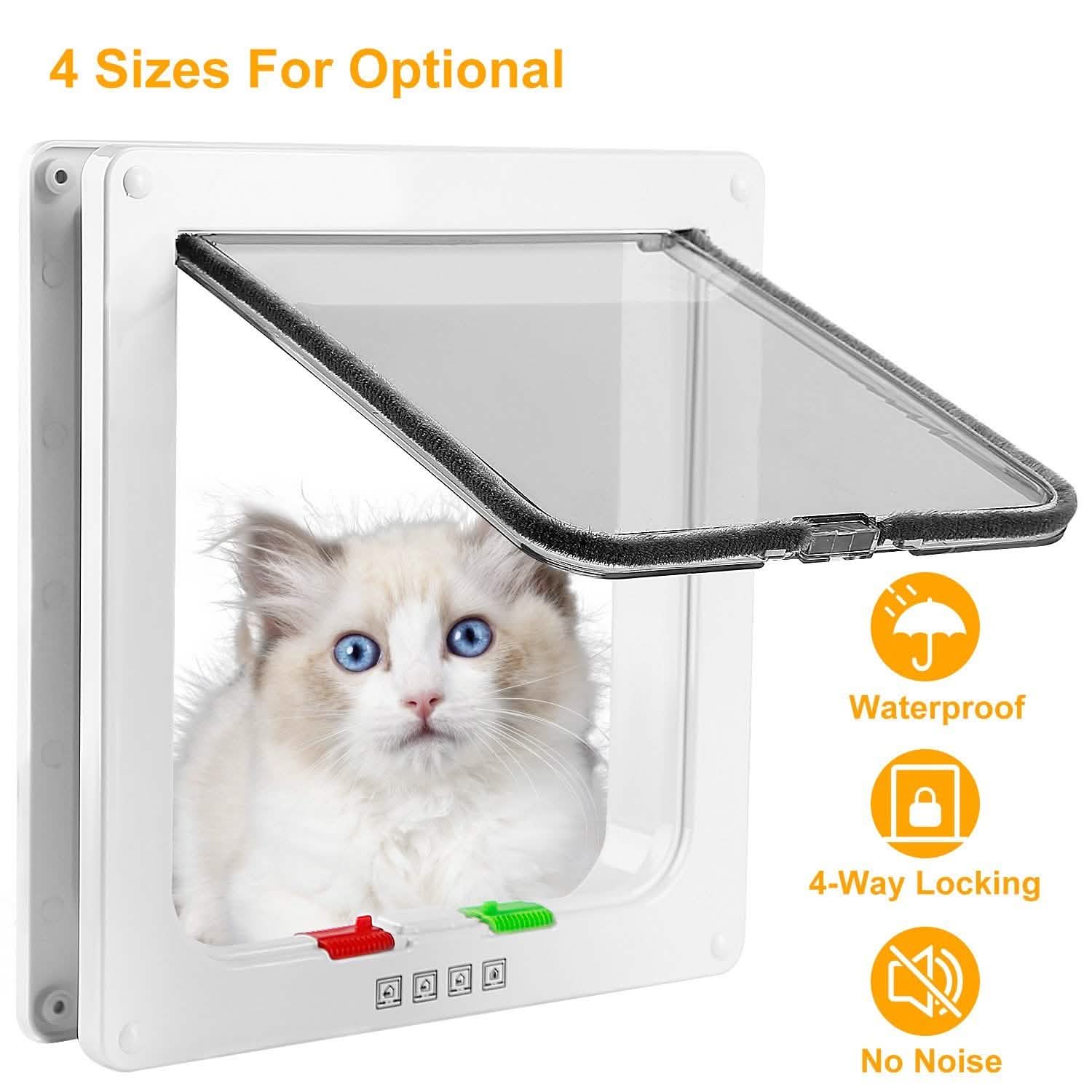 Pet 4 Way Locking Quiet Flap Door Pet Supplies - DailySale