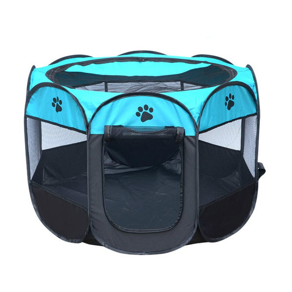 Pet Tent Portable Playpen Pet Supplies Blue S - DailySale