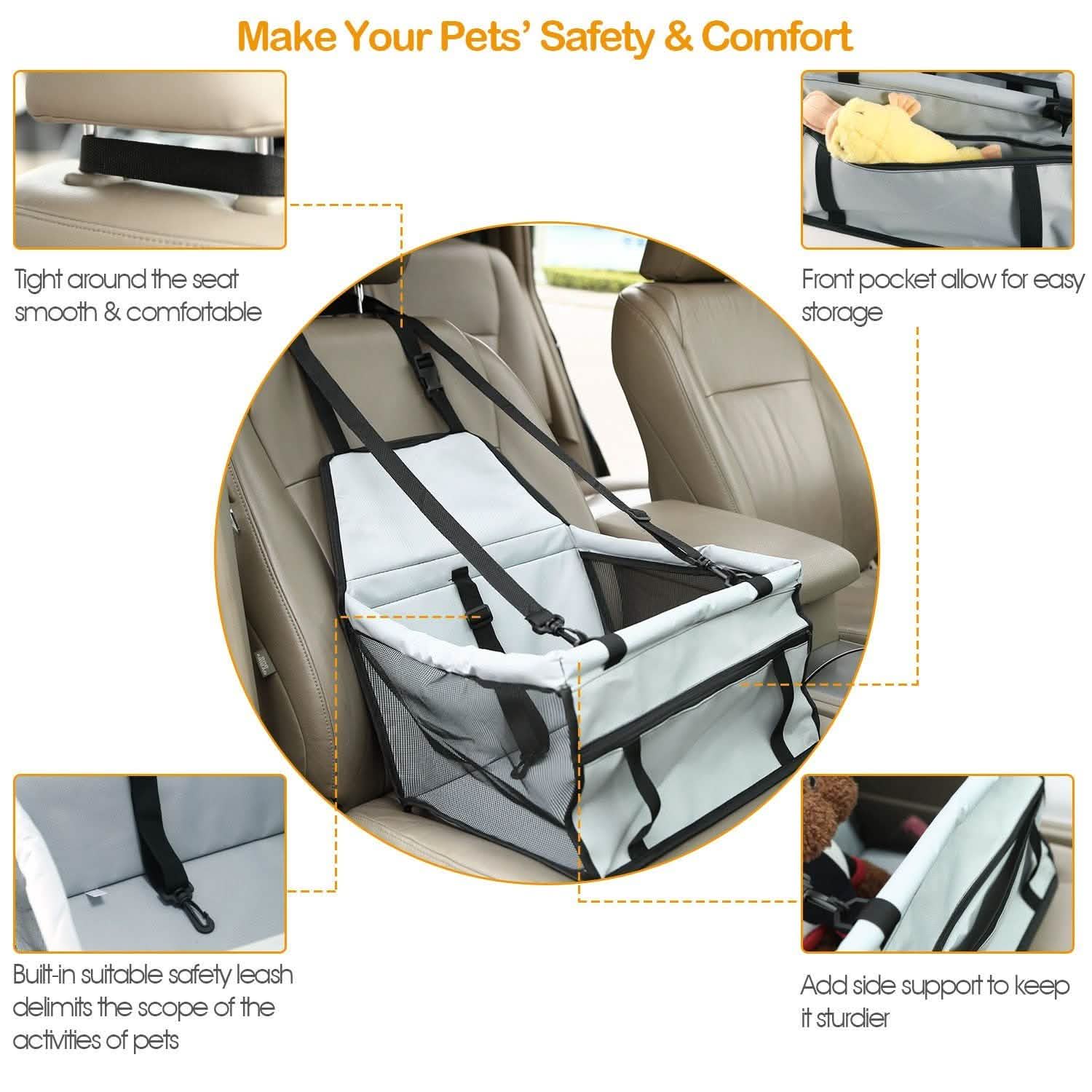 Pet Travel Carrier with Clip-On Safety Leash Zipper Storage Pocket for Pets up to 20lbs Pet Supplies - DailySale