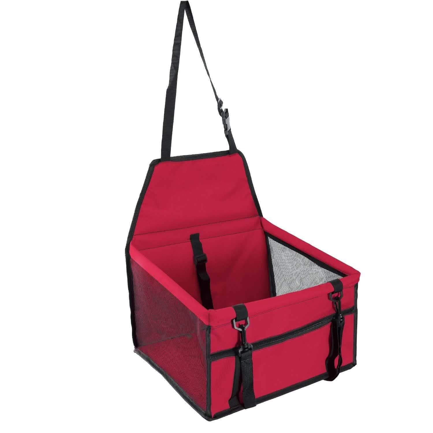 Pet Travel Carrier with Clip-On Safety Leash Zipper Storage Pocket for Pets up to 20lbs Pet Supplies Red - DailySale