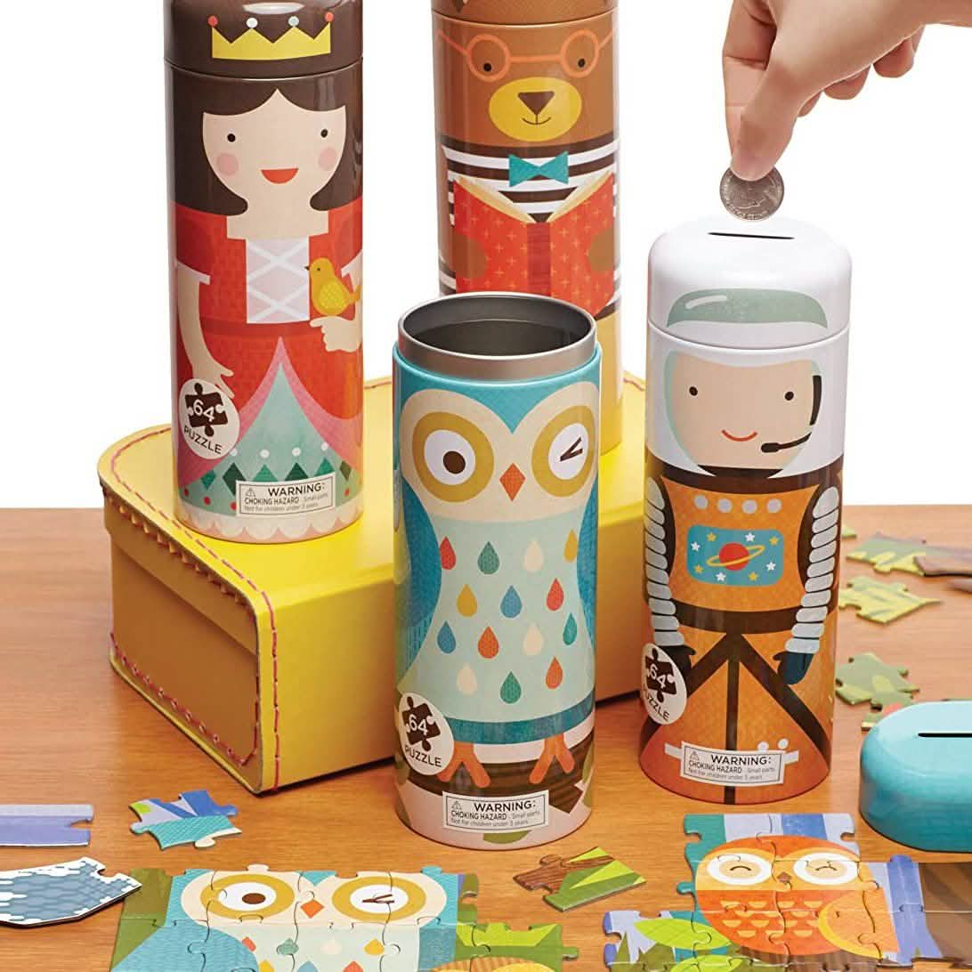 Petit Collage Tin Canister Jigsaw Floor Puzzle Toys & Hobbies - DailySale