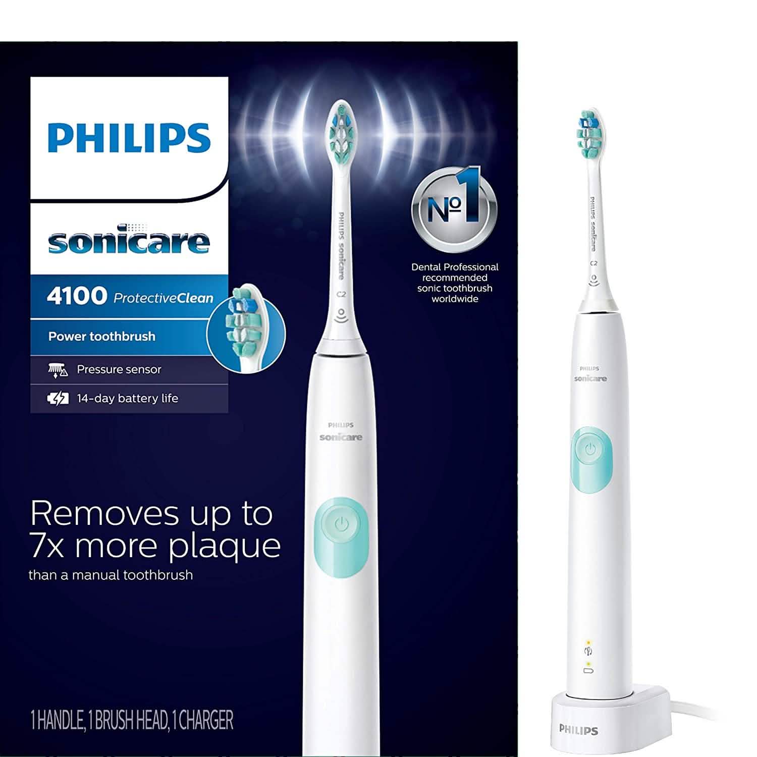 Philips Sonicare - ProtectiveClean 4100 Rechargeable Toothbrush - White Beauty & Personal Care - DailySale