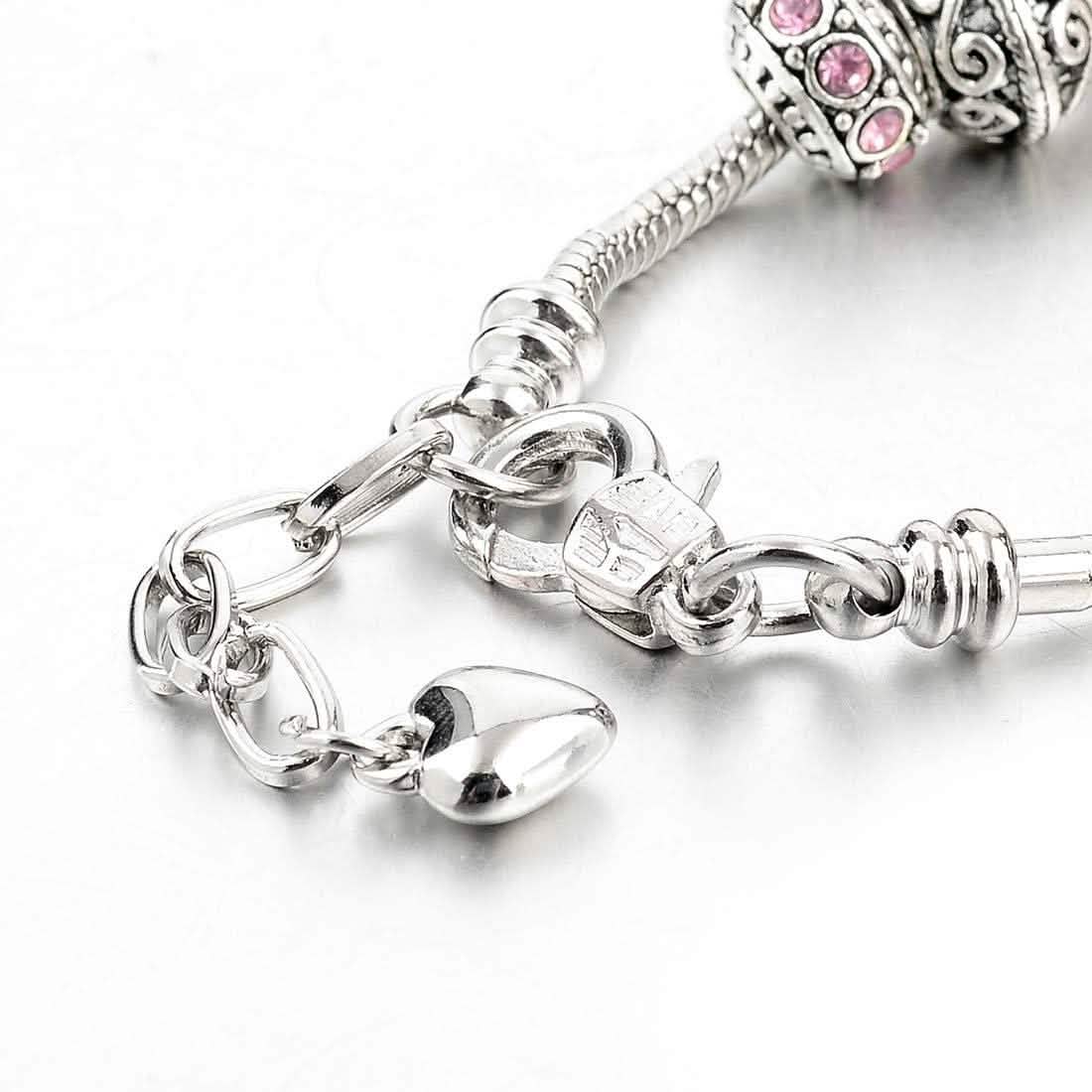 Pink Swarovski Elements Crystal And Heart Charm Jewelry - DailySale