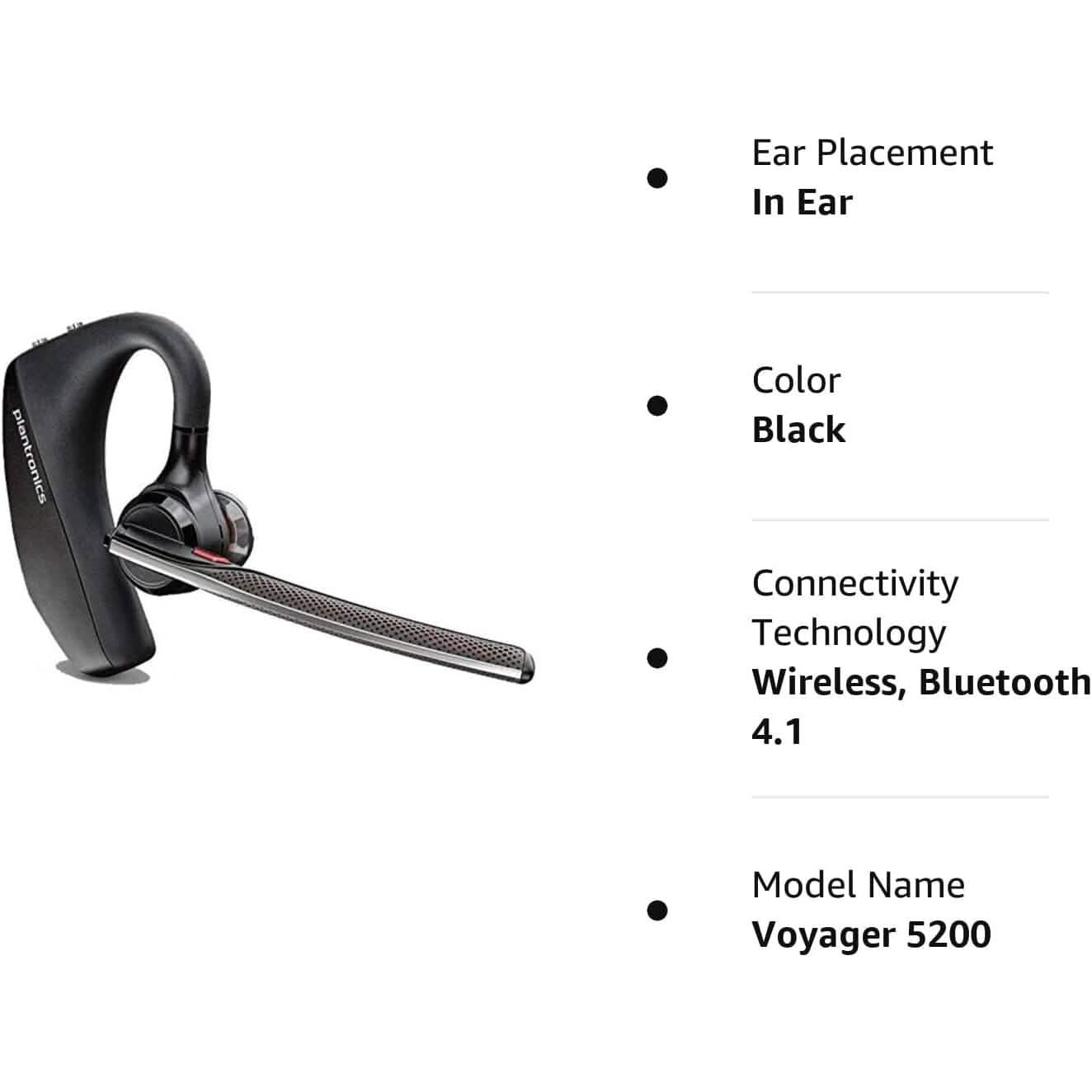 Plantronics Voyager 5200 Wireless Bluetooth Headset (Refurbished) Headphones - DailySale
