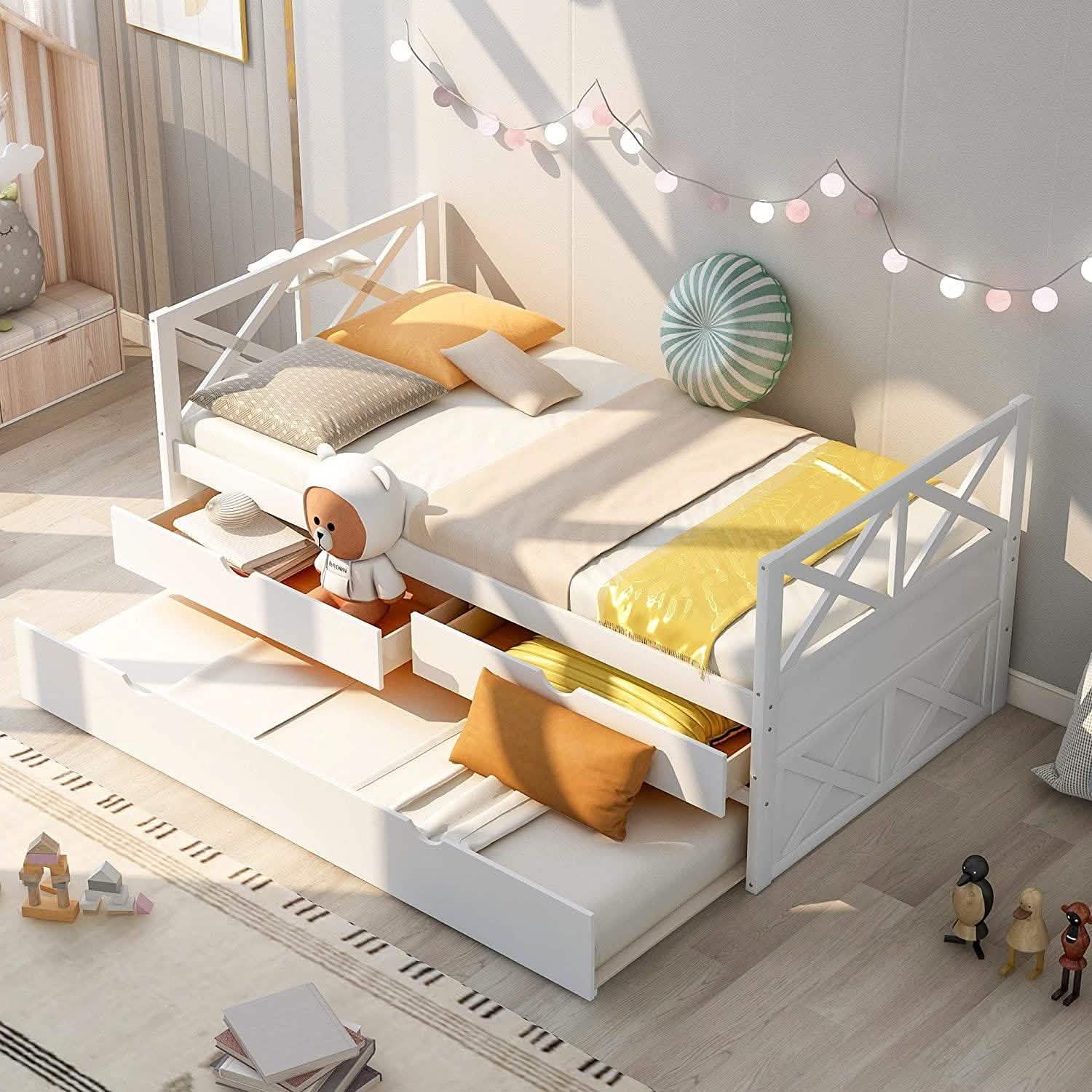 Platform Storage Bed with Trundle Furniture & Decor - DailySale