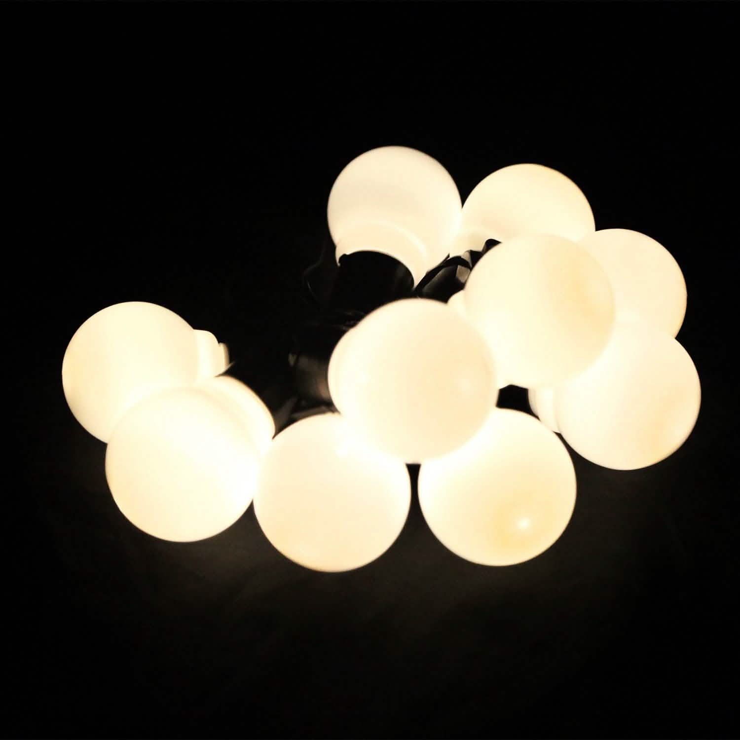 Plug-in Globe String Light Warm White Fairy Light Bulbs Outdoor Lighting - DailySale