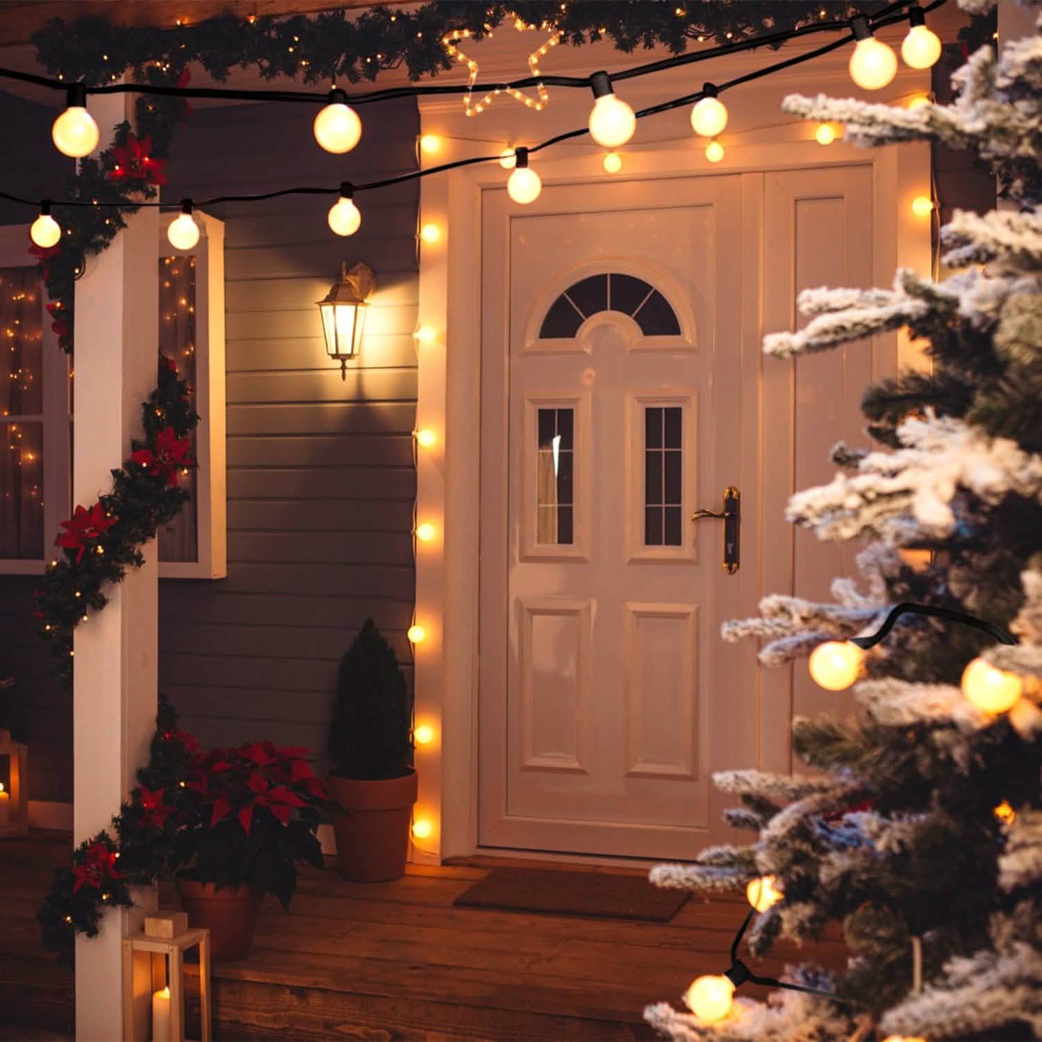 Plug-in Globe String Light Warm White Fairy Light Bulbs Outdoor Lighting - DailySale