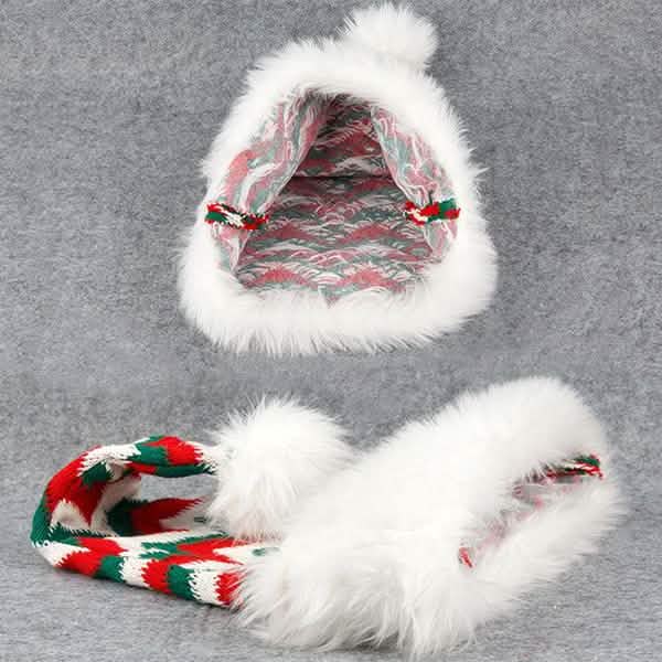 Plush Knitted Christmas Hat Holiday Decor & Apparel - DailySale
