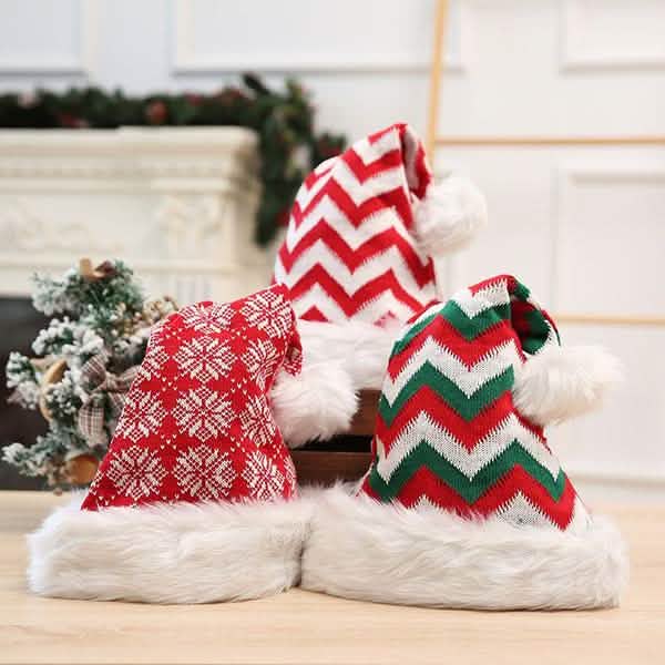 Plush Knitted Christmas Hat Holiday Decor & Apparel - DailySale