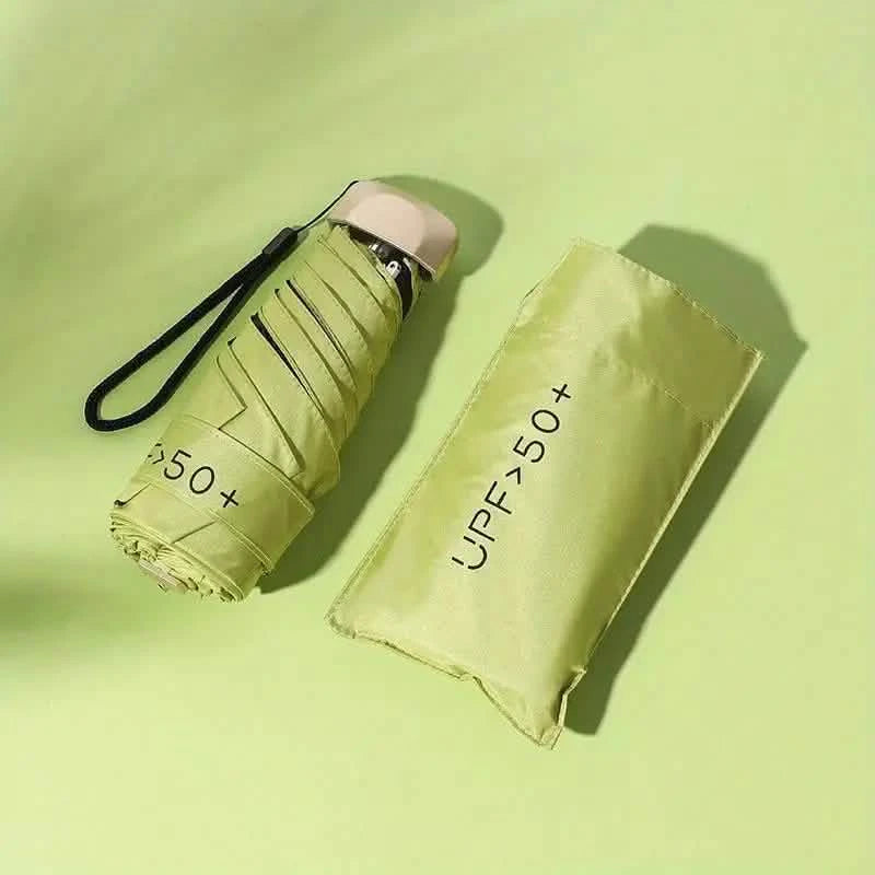 Pocket Windproof UV50 Anti-sunburn Rain Umbrella Sports & Outdoors Light Green - DailySale