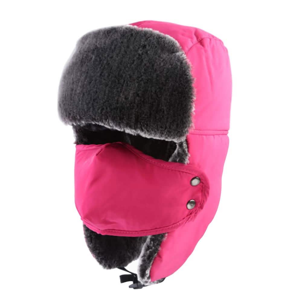 Polar Fleece Hat with Removable Face Mask Women's Accessories Pink - DailySale