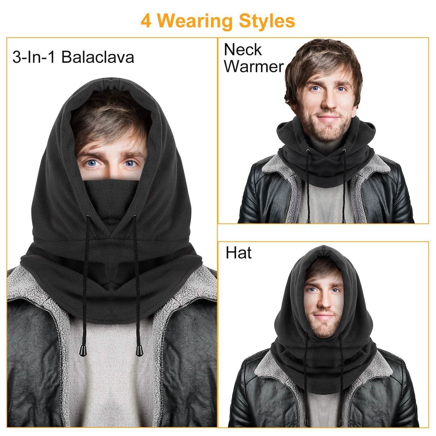 Polar Fleece Ski Mask Winter Thermal Balaclava Hat Women's Accessories - DailySale