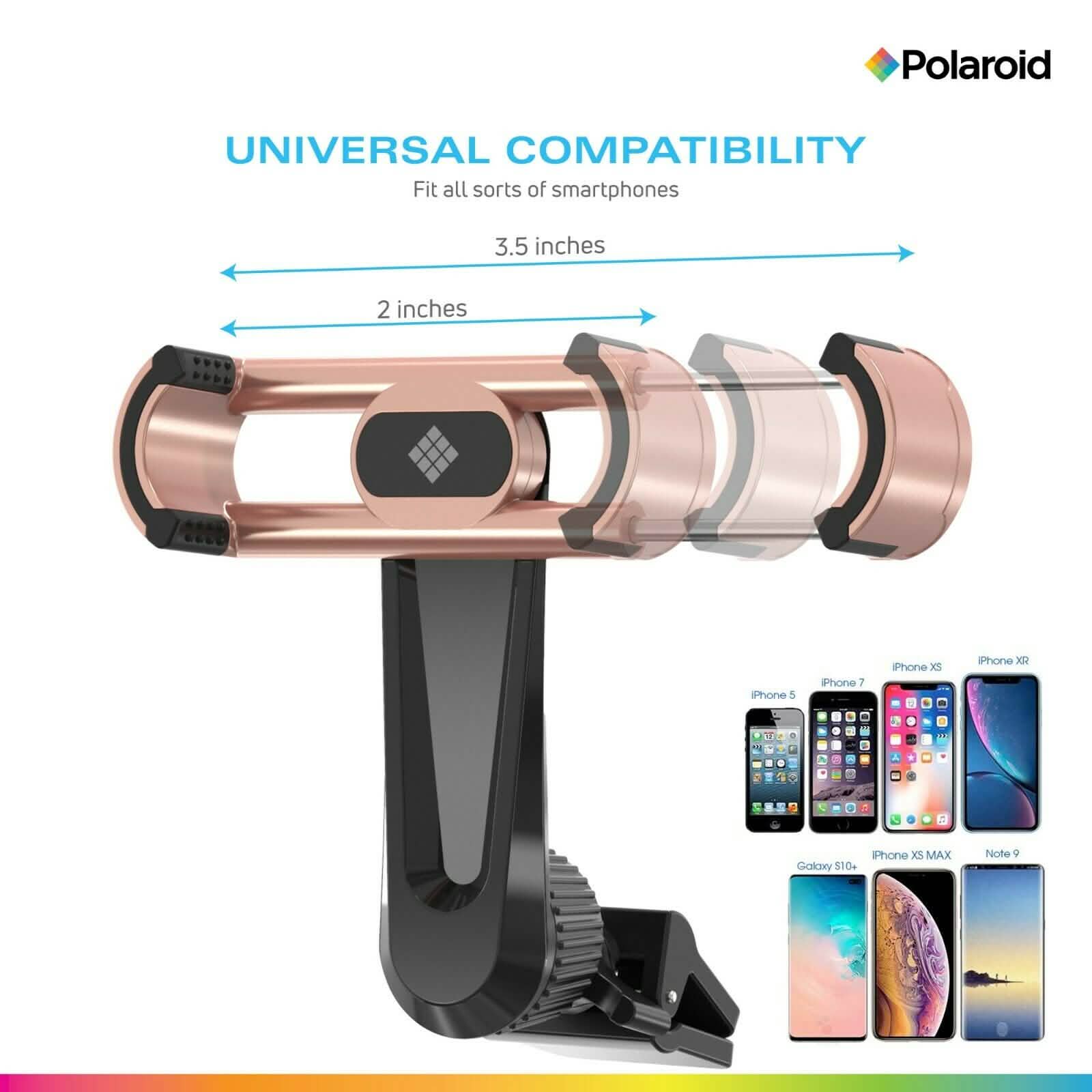 Polaroid Cell Phone Holder Car Mount - Air Vent Clip for Mobile Devices Automotive - DailySale