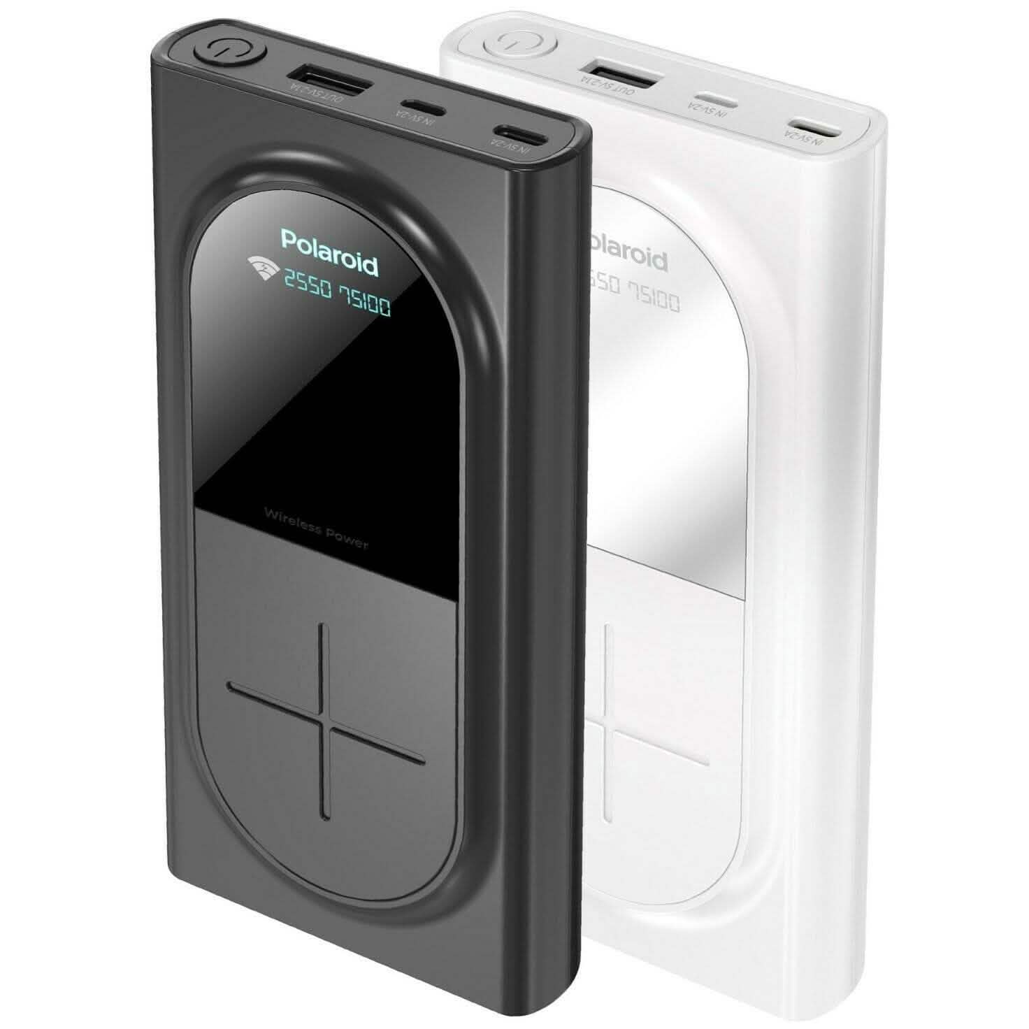 Polaroid Portable Wireless Power Bank - 10000mAh, USB Charging, Digital Display Mobile Accessories - DailySale