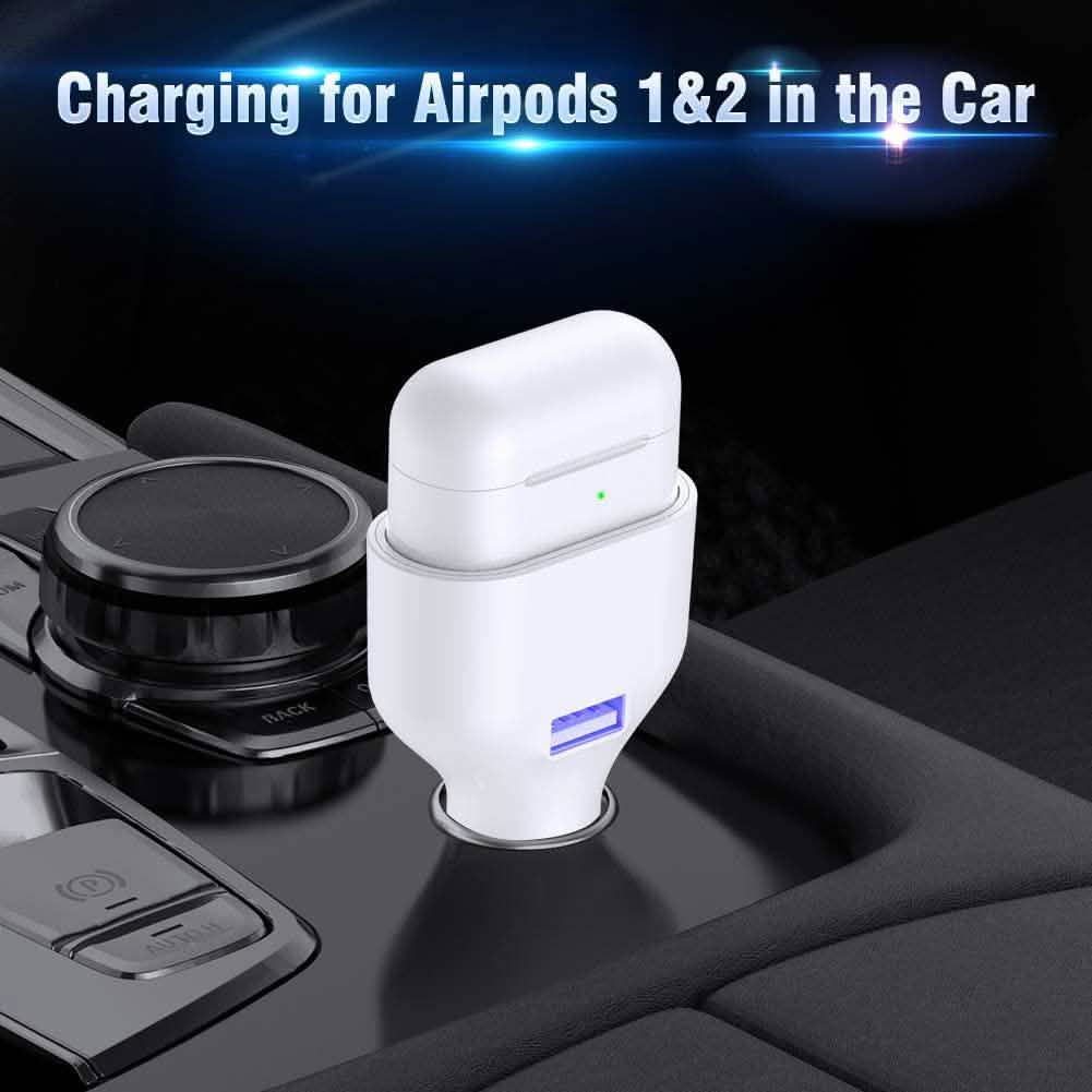 Poleet Car Charger With Charging Adapter for AirPods 1 and 2 Automotive - DailySale