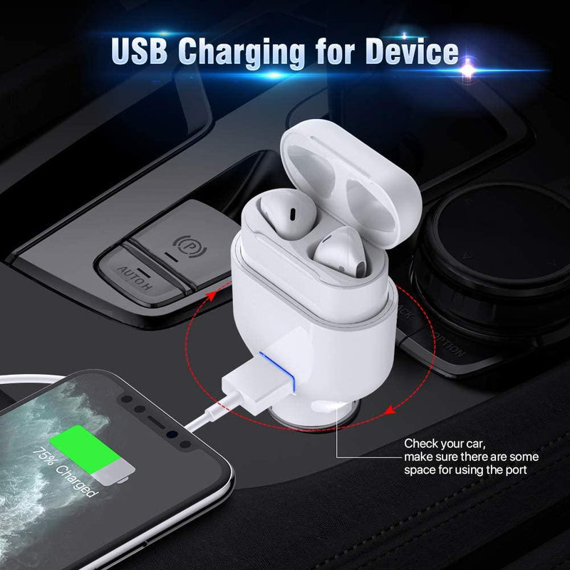 Poleet Car Charger With Charging Adapter for AirPods 1 and 2 Automotive - DailySale