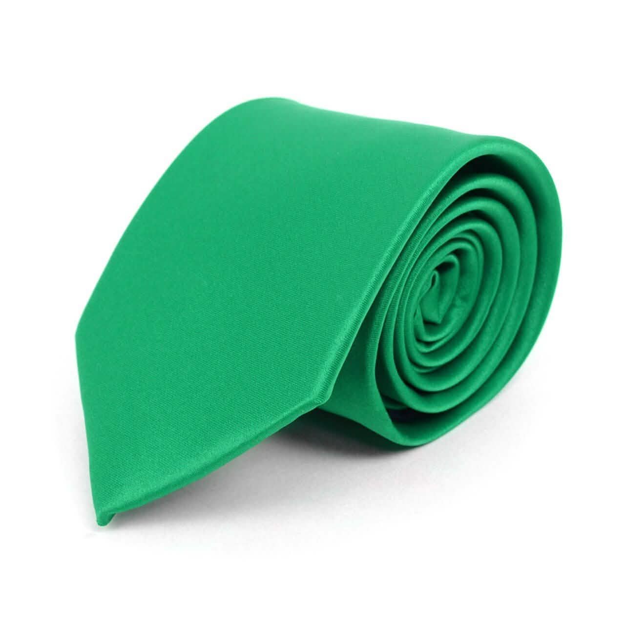 Poly Solid Satin Tie Men's Accessories Green 1-Pack - DailySale