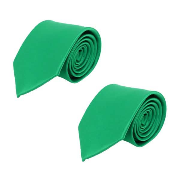 Poly Solid Satin Tie Men's Accessories Green 2-Pack - DailySale