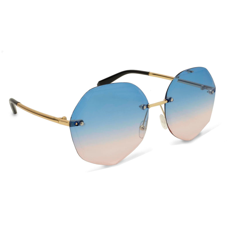 Polygon Stylish Oversized Gradient Sunglasses Women's Shoes & Accessories Light Blue - DailySale