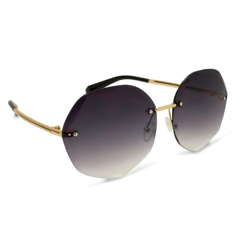 Polygon Stylish Oversized Gradient Sunglasses Women's Shoes & Accessories Purple - DailySale