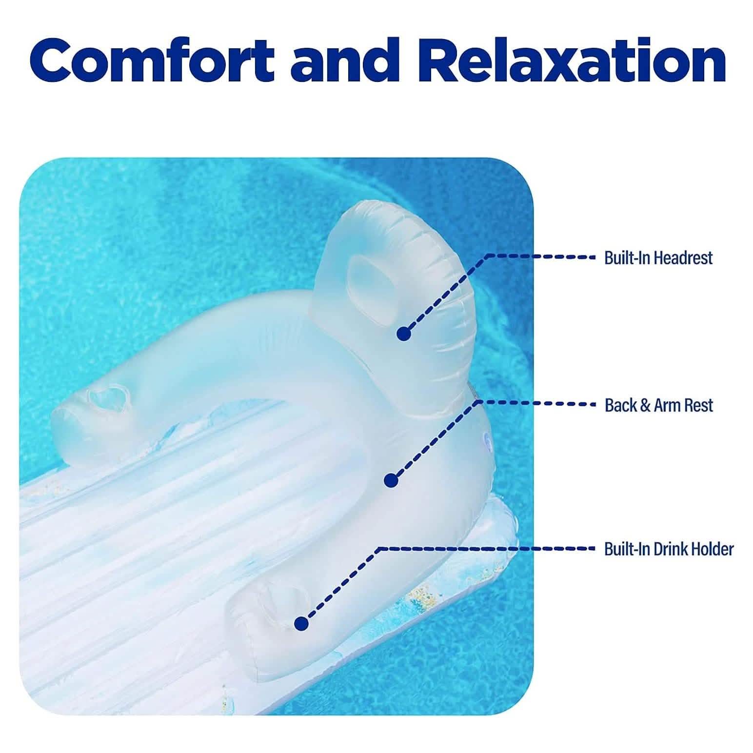 Pool Float for Adults Inflatable Lounge Chair Recliner for Swimming/Tanning Sports & Outdoors - DailySale