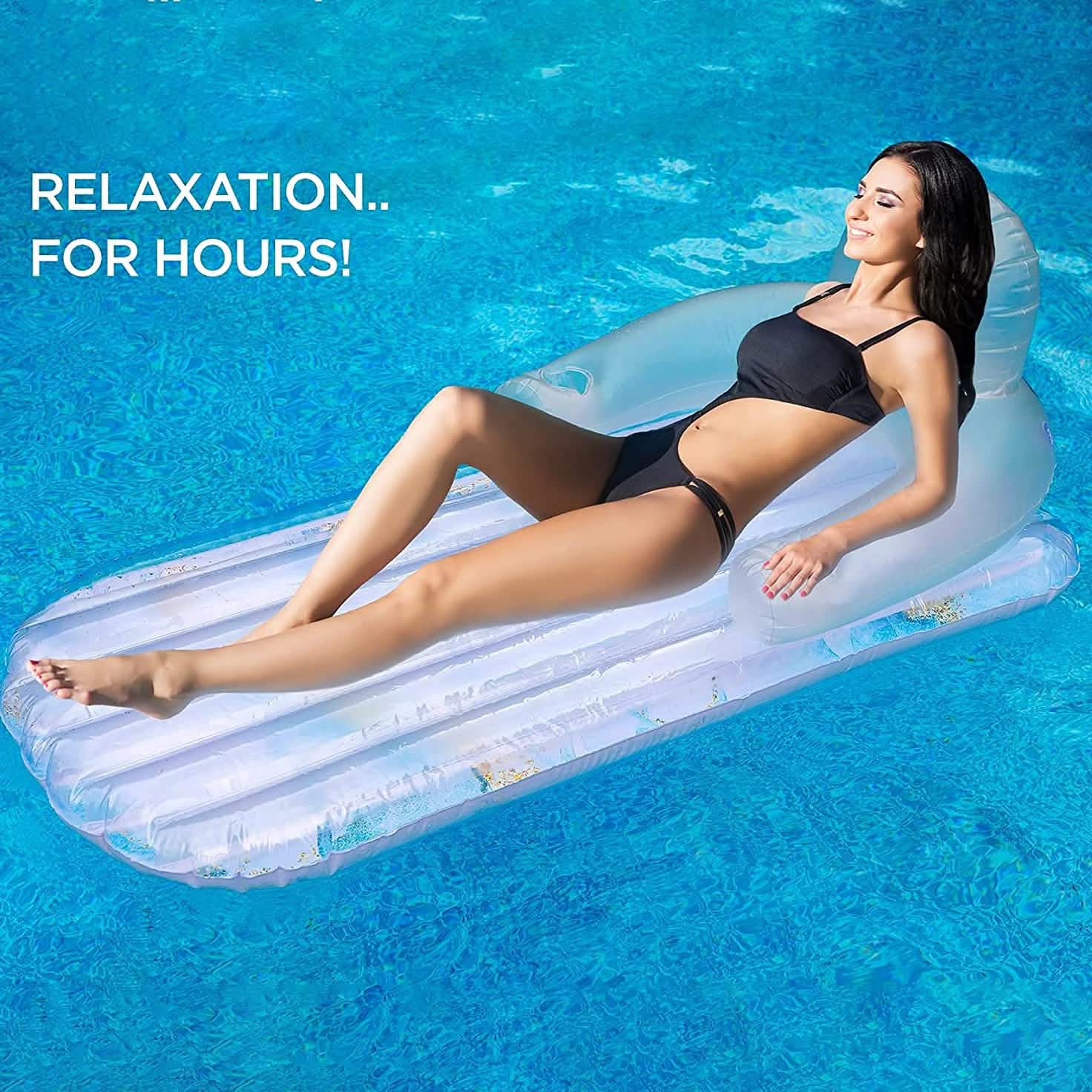 Pool Float for Adults Inflatable Lounge Chair Recliner for Swimming/Tanning Sports & Outdoors - DailySale