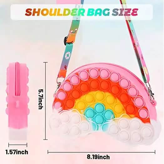Pop Fidget Toys Rainbow Shoulder Bag Toys & Games - DailySale