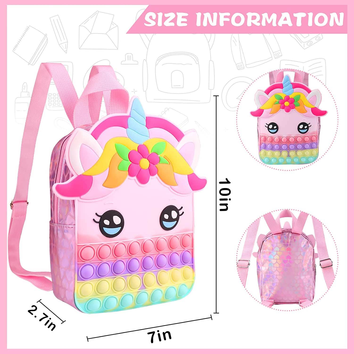 Pop Fidget Unicorn Backpack Bags & Travel - DailySale