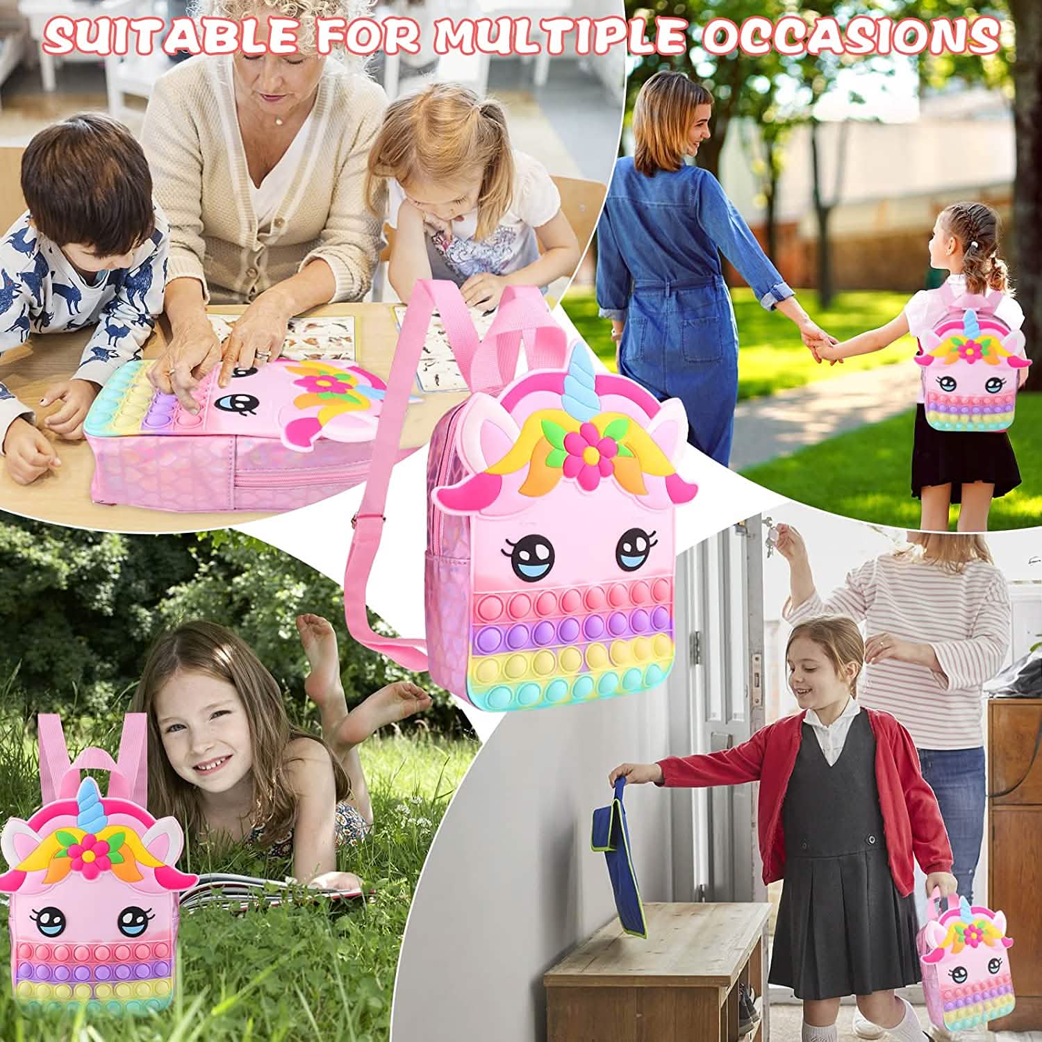 Pop Fidget Unicorn Backpack Bags & Travel - DailySale