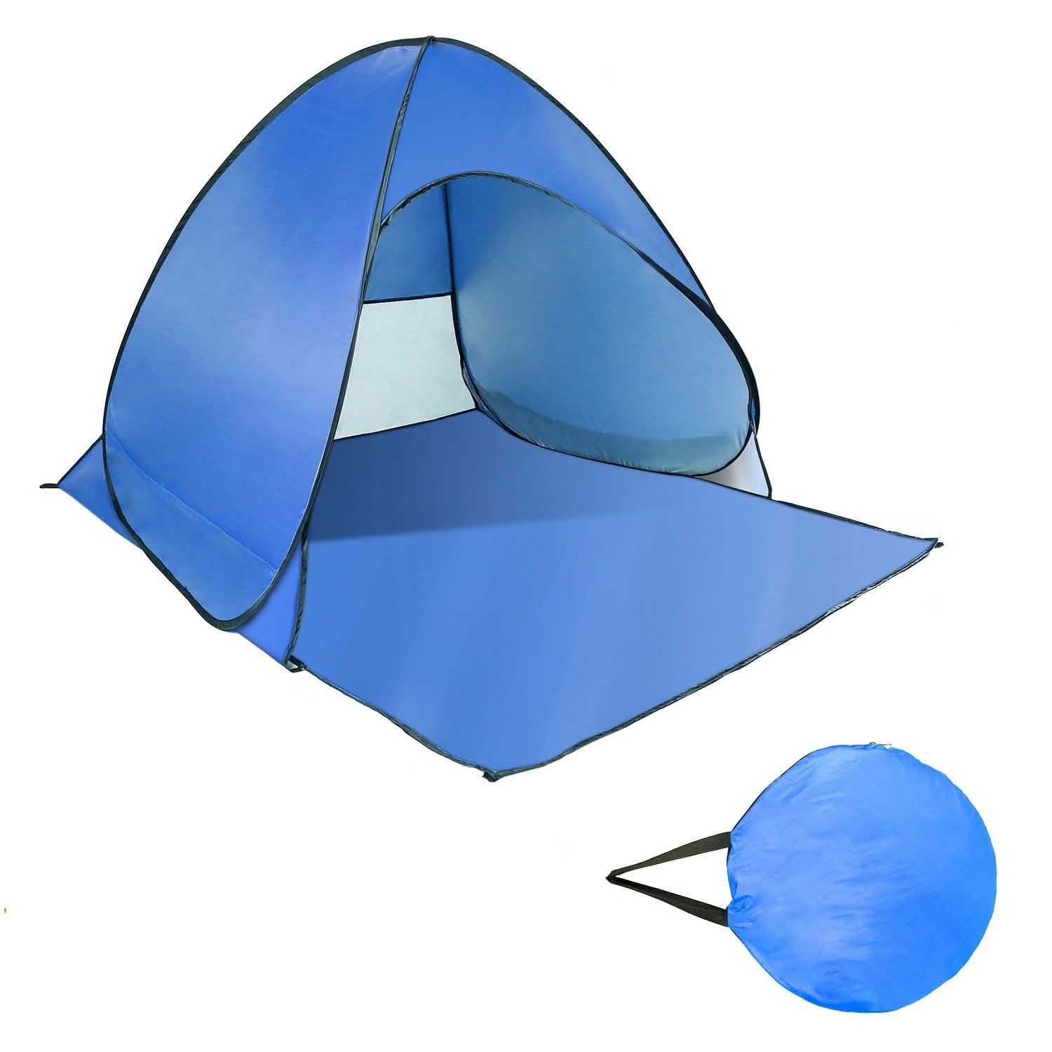 Pop Up Beach Tent Sun Shade Shelter Sports & Outdoors Blue - DailySale