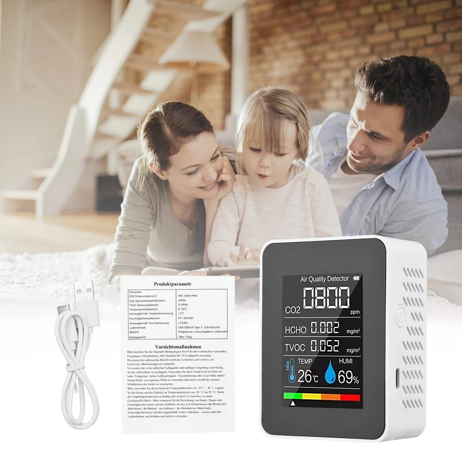 Portable Air Quality Monitor Wellness - DailySale