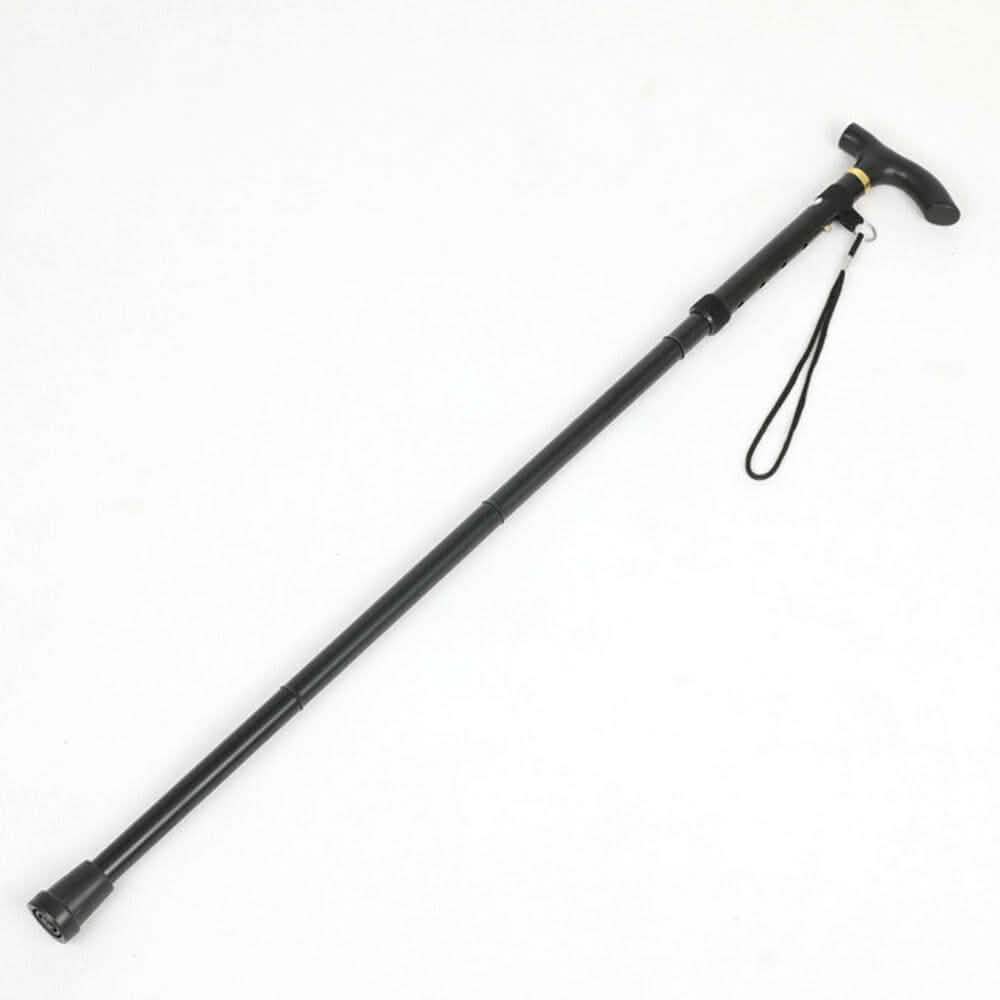 Portable Aluminum Folding Walking Travel Stick Cane Wellness & Fitness Black - DailySale