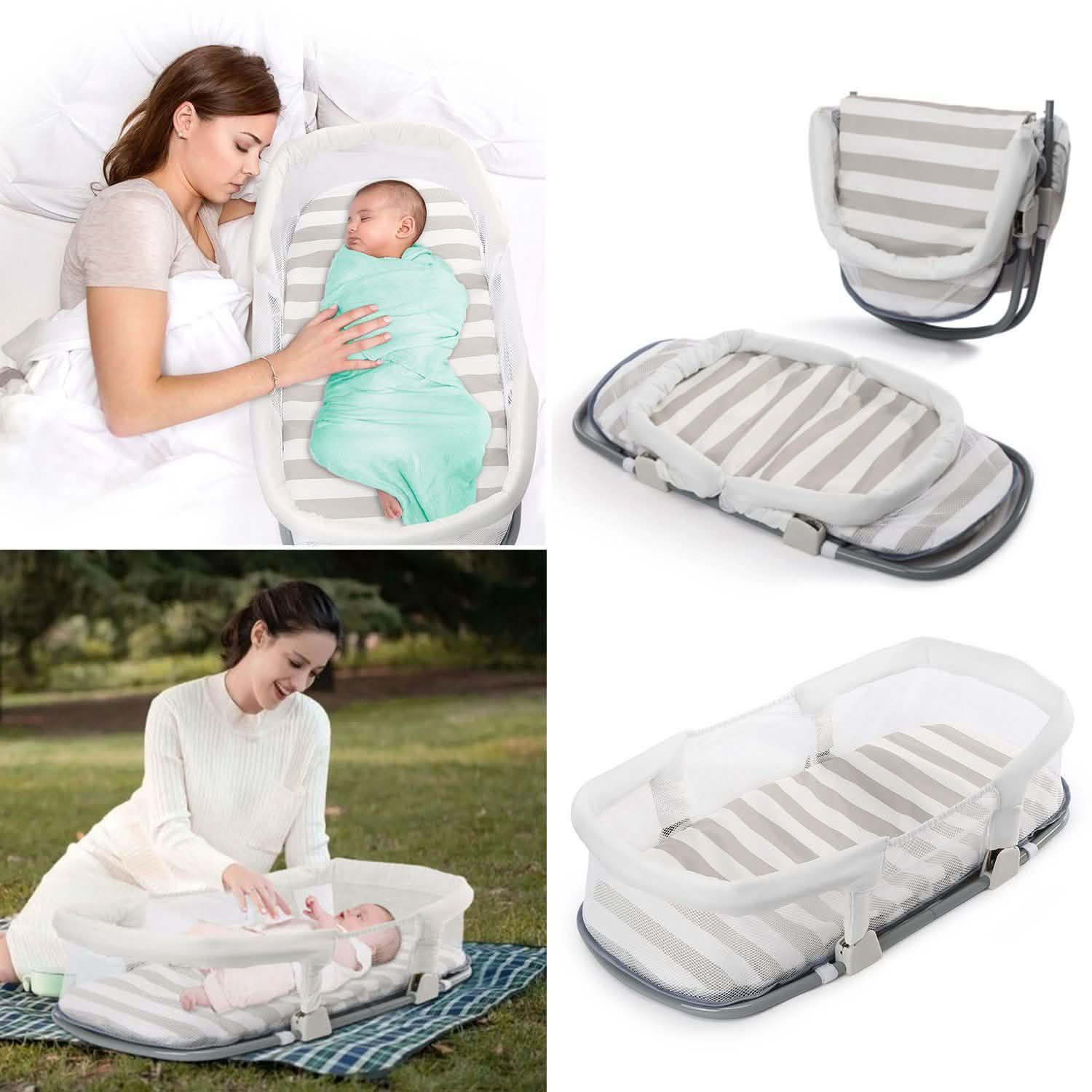 Portable Baby Bedside Lounger Infant Bassinet Sleeping Bed Baby - DailySale