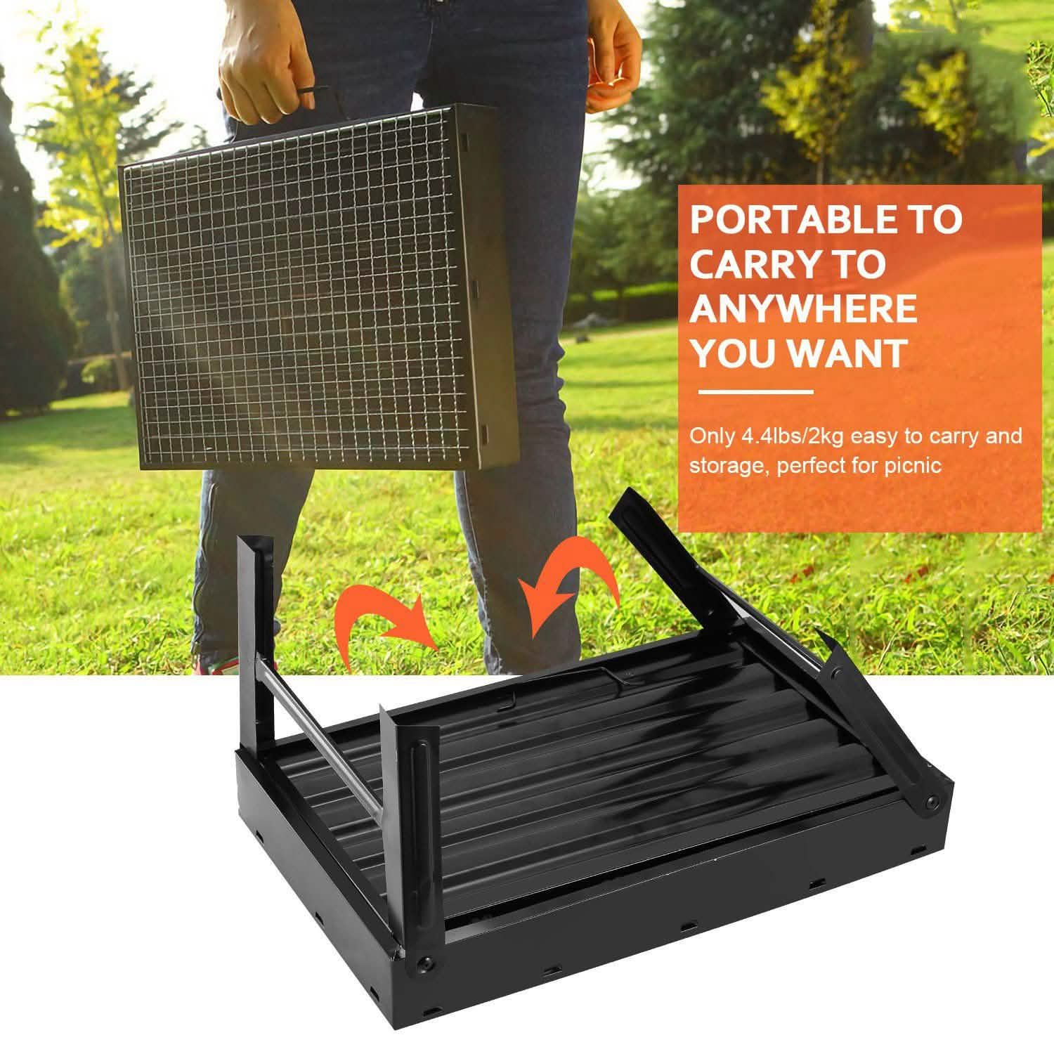 Portable Barbecue Grill Foldable Charcoal Sports & Outdoors - DailySale