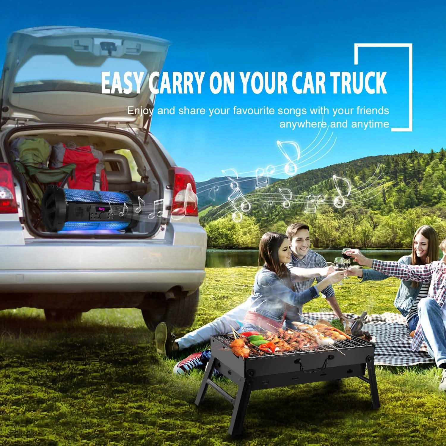 Portable Barbecue Grill Foldable Charcoal Sports & Outdoors - DailySale