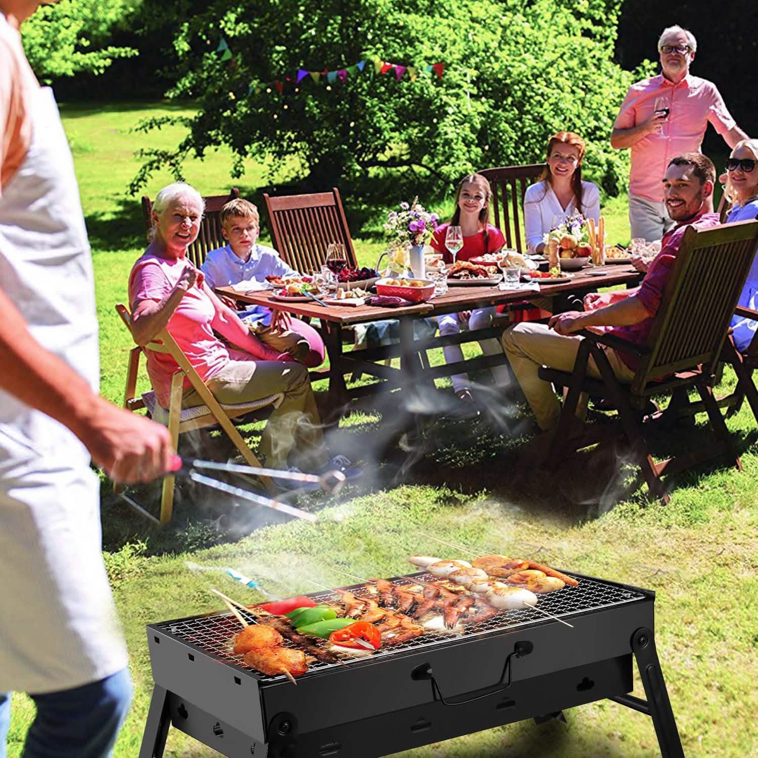 Portable Barbecue Grill Foldable Charcoal Sports & Outdoors - DailySale