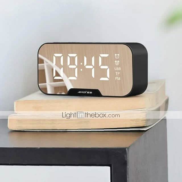 Portable Bluetooth Speaker Mirror Alarm Clock Speakers - DailySale