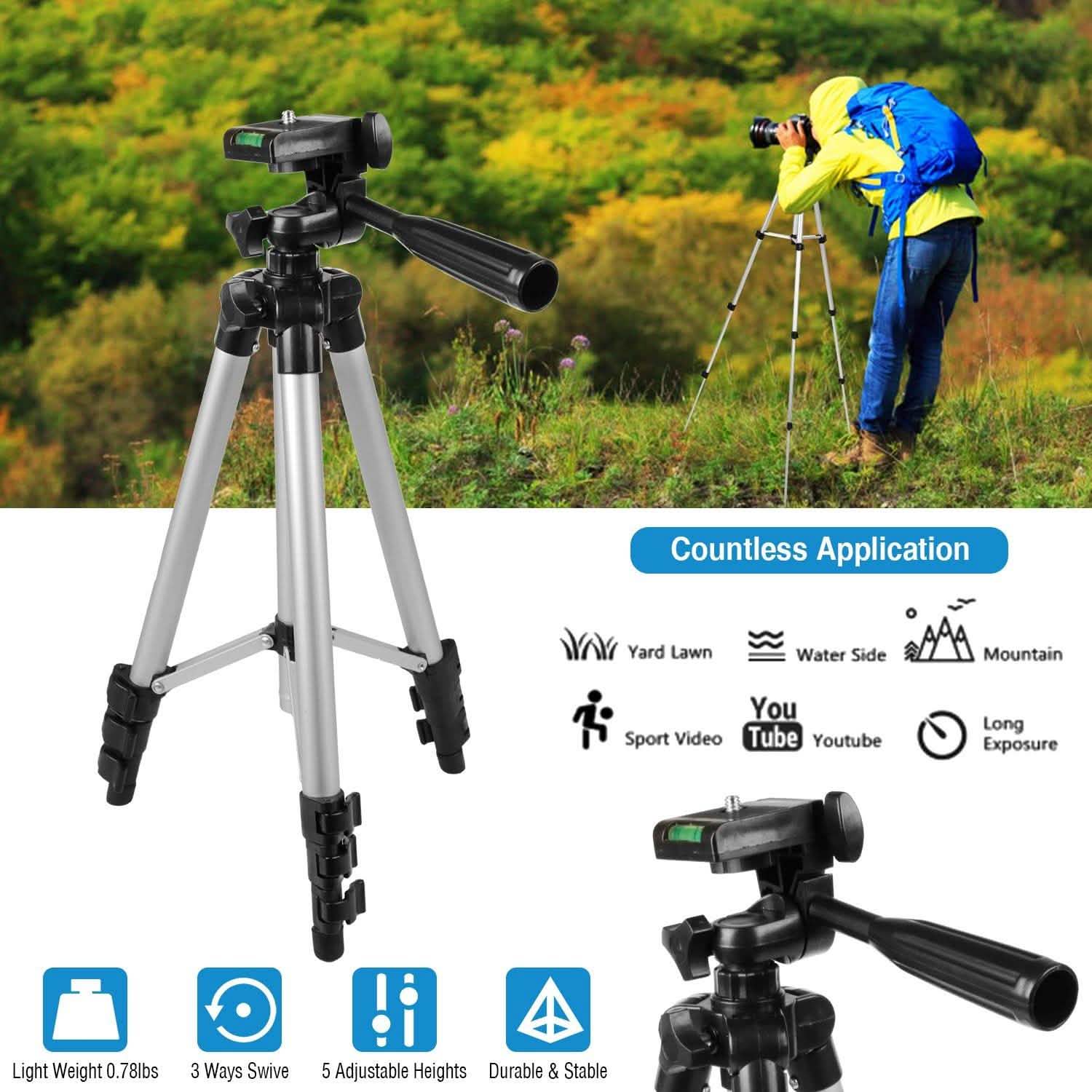 Portable Camera Tripod 45" Adjustable Camera Stand Cameras & Drones - DailySale