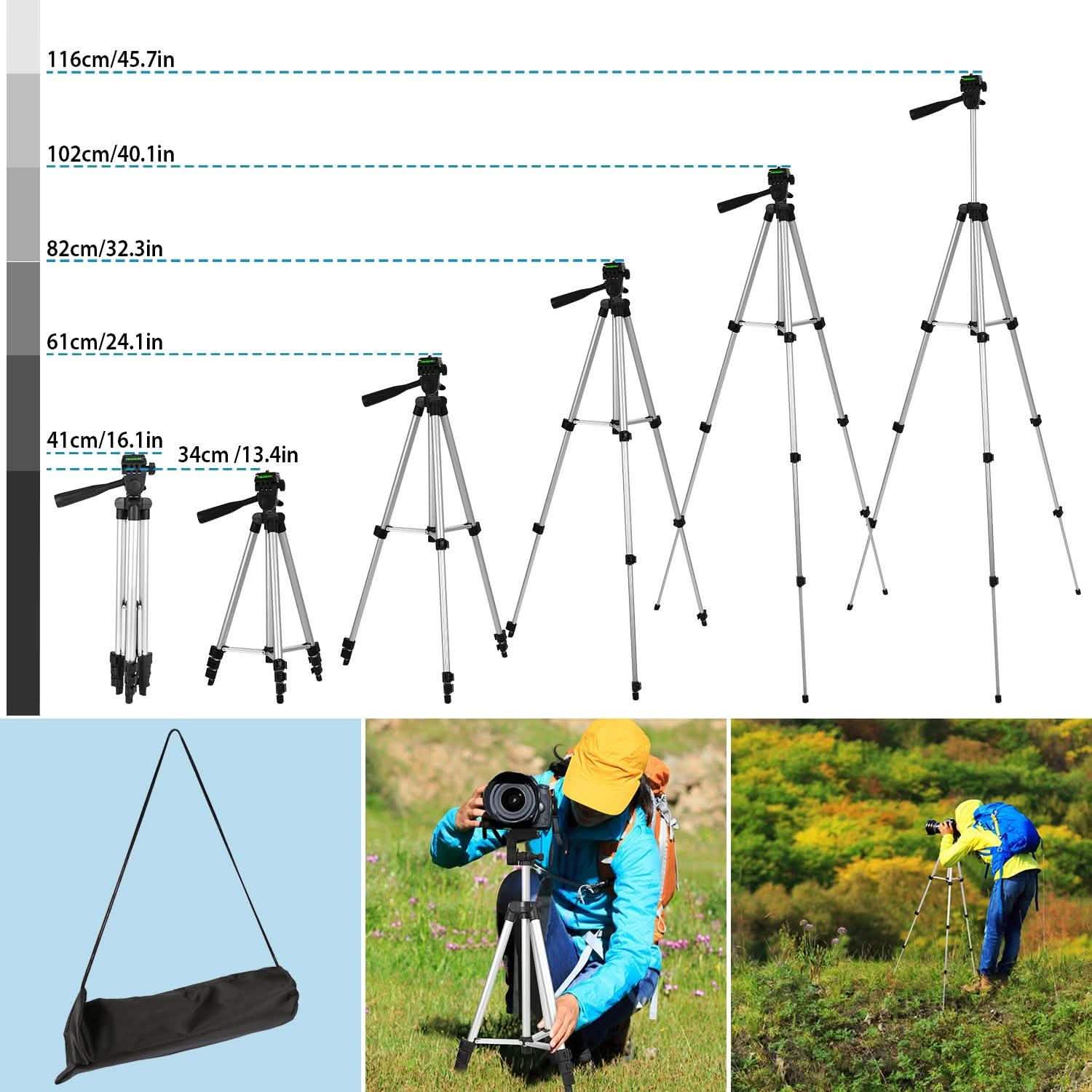 Portable Camera Tripod 45" Adjustable Camera Stand Cameras & Drones - DailySale